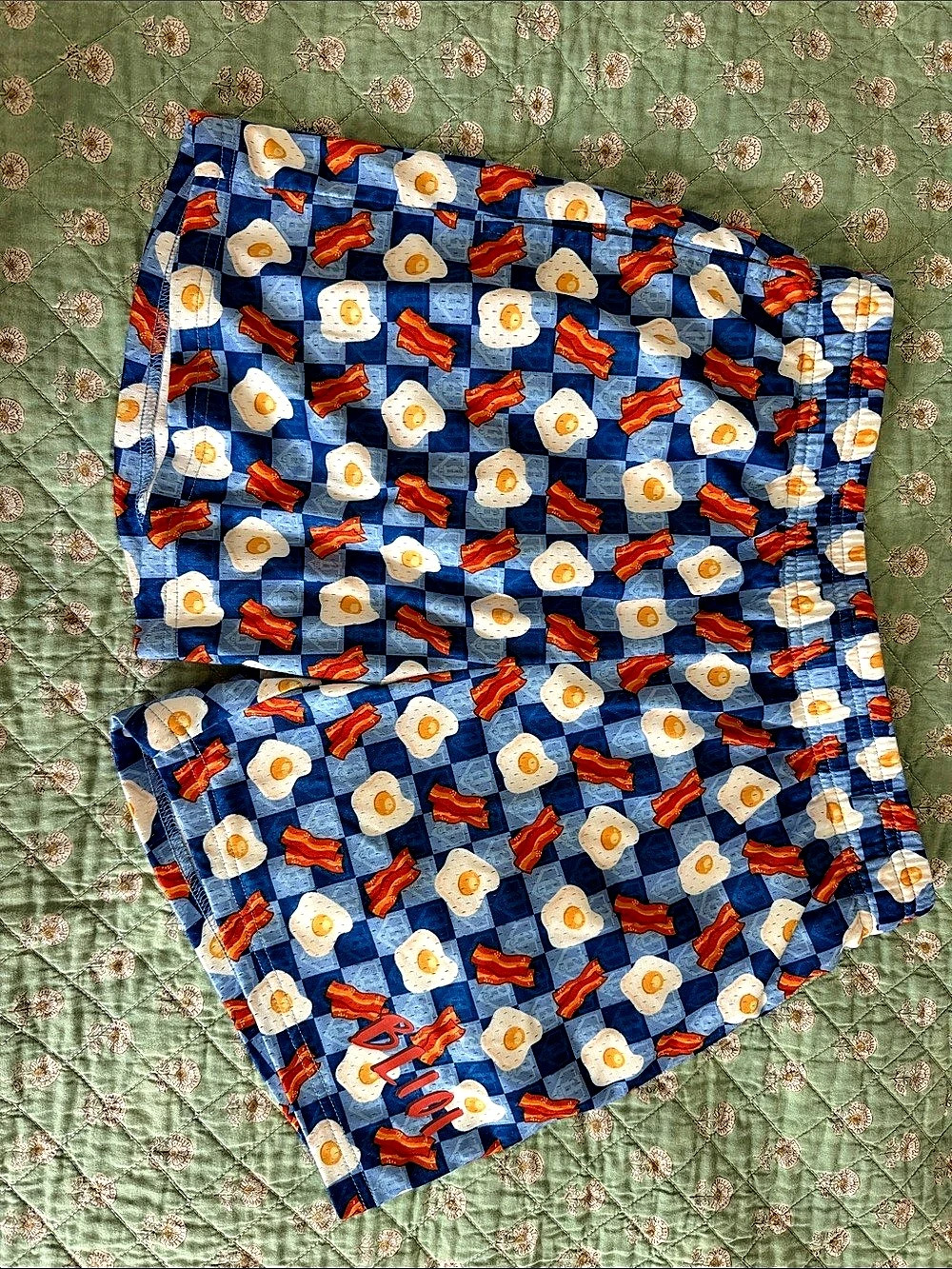 Baseball lifestyle 101 Printed Hybrid Shorts MENS Bacon and Eggs Size Small Lik